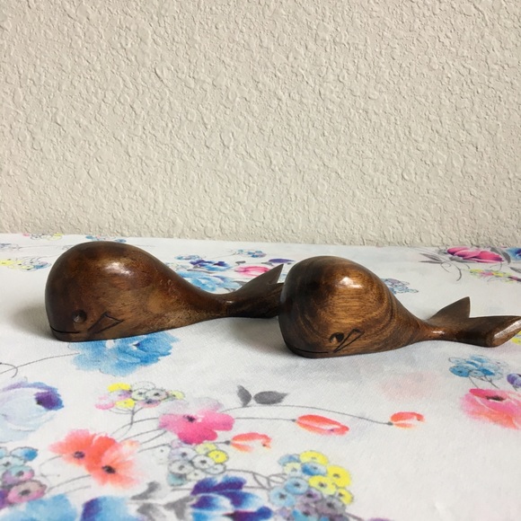 Small wooden Whales vintage hand carved - Picture 3 of 7